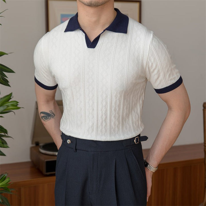 Levoire | Polo Simple Avec Col Côtelé Blanc