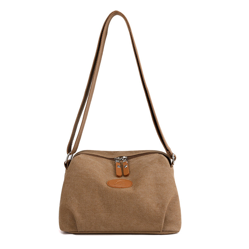 Levoire | Sac En Toile Élégant Avec Fermeture Éclair Sécurisée Café