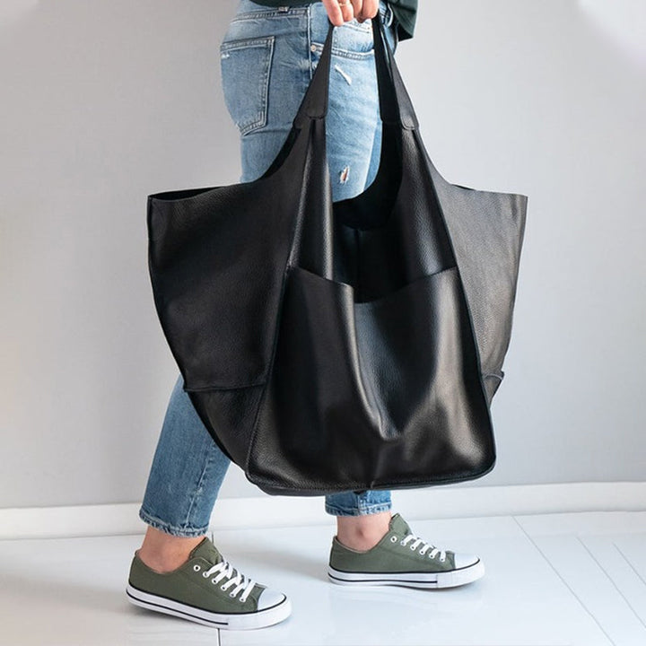 Levoire | Grande Taille Sac À Bandoulière En Cuir Pour Femmes Noir