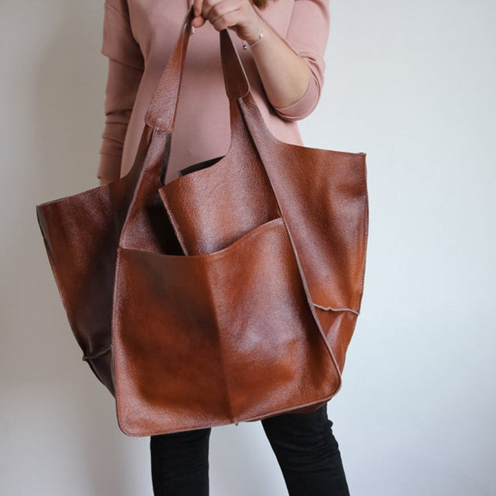 Levoire | Grande Taille Sac À Bandoulière En Cuir Pour Femmes Braun