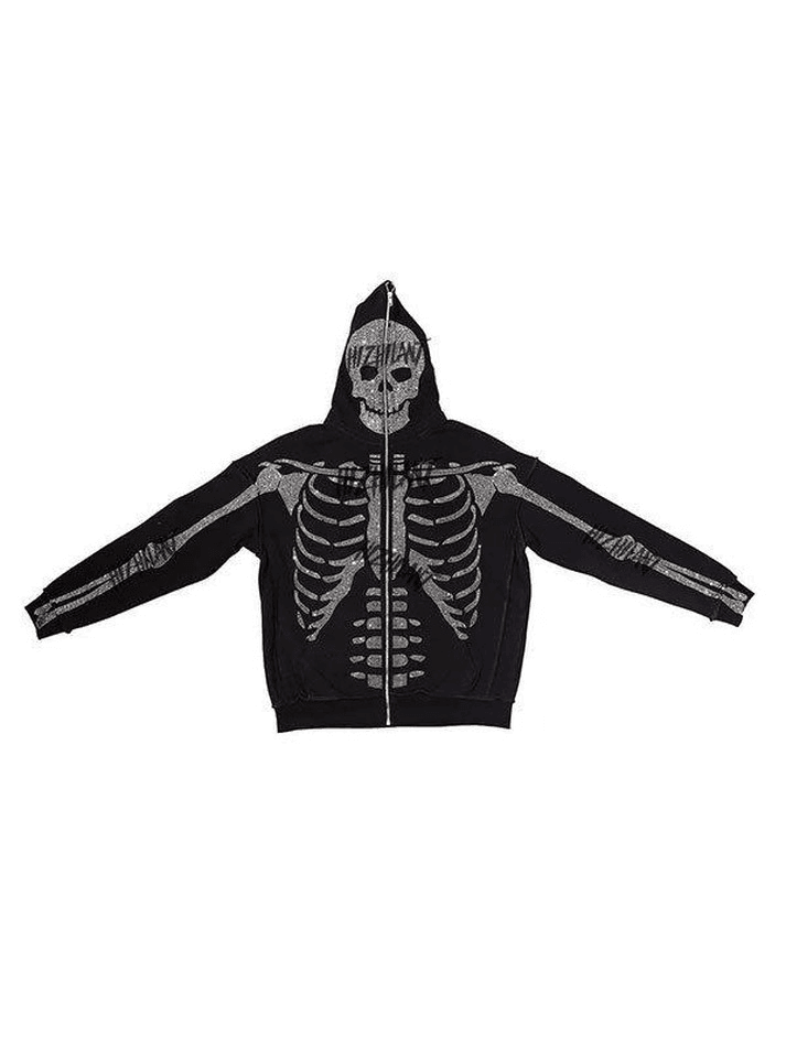 Levoire | Sweat À Capuche Avec Fermeture Éclair Skull Strass