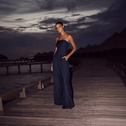 Levoire | Combinaison élégante sans manches pour femme, jambes larges, design intemporel