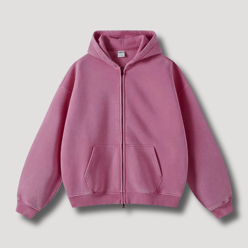 Levoire | Sweat à capuche surdimensionné avec fermeture éclair Sweatshirt Pull Gilet Rosa