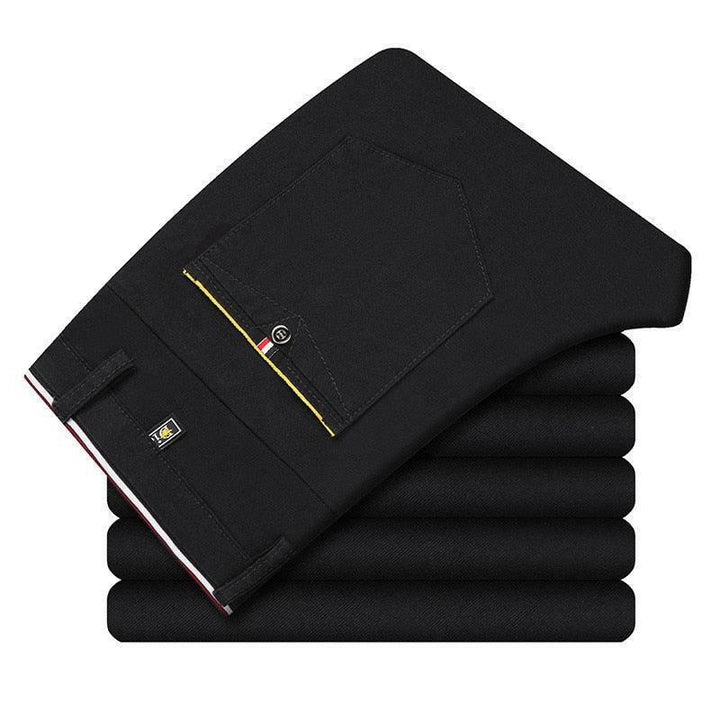 Levoire | Pantalon Crayon Plissé Slim Fit Pour Hommes Noir