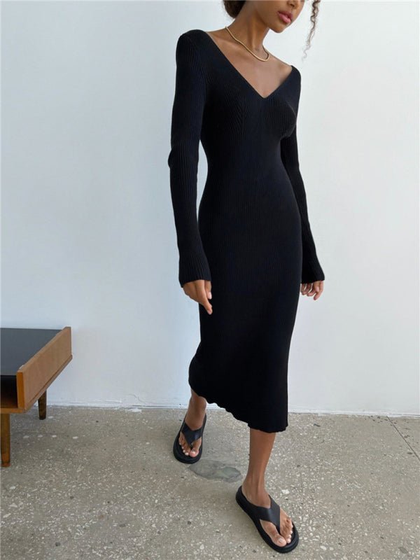 Levoire | Robe basique mode allround à manches longues slim tricotée