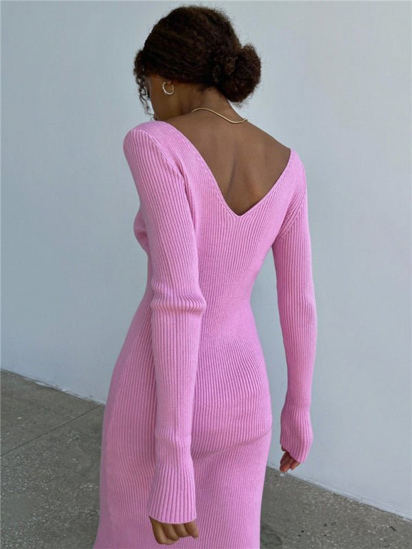 Levoire | Robe basique mode allround à manches longues slim tricotée