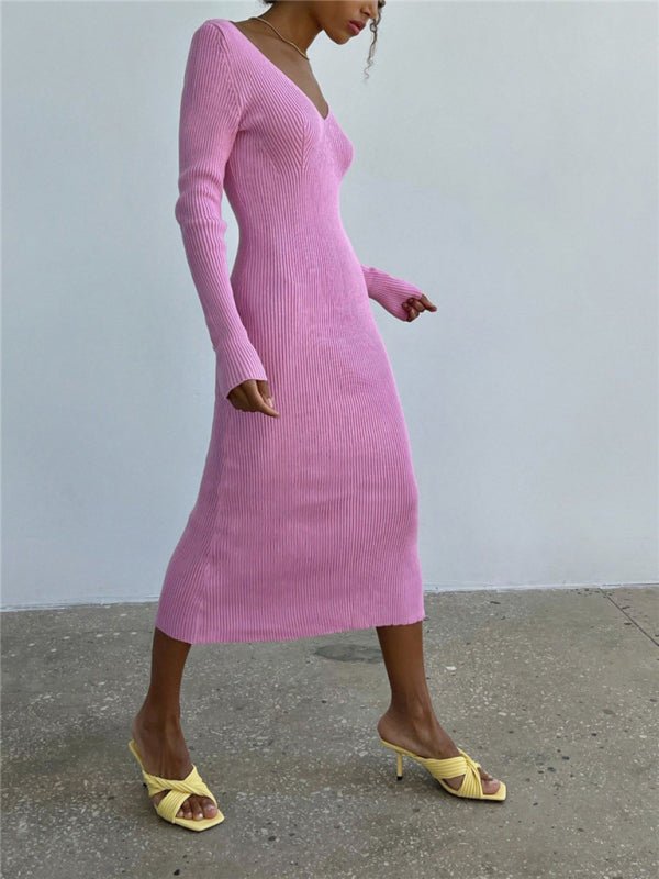 Levoire | Robe basique mode allround à manches longues slim tricotée