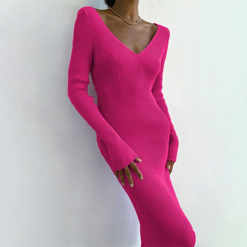 Levoire | Robe basique mode allround à manches longues slim tricotée
