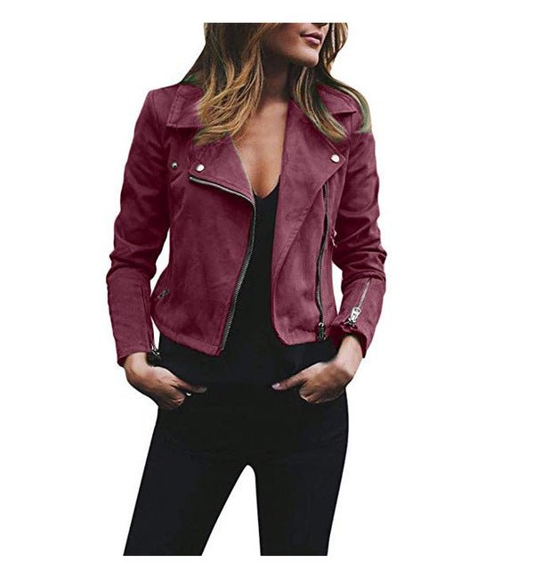 Levoire | Modern Veste En Cuir Rouge bordeaux