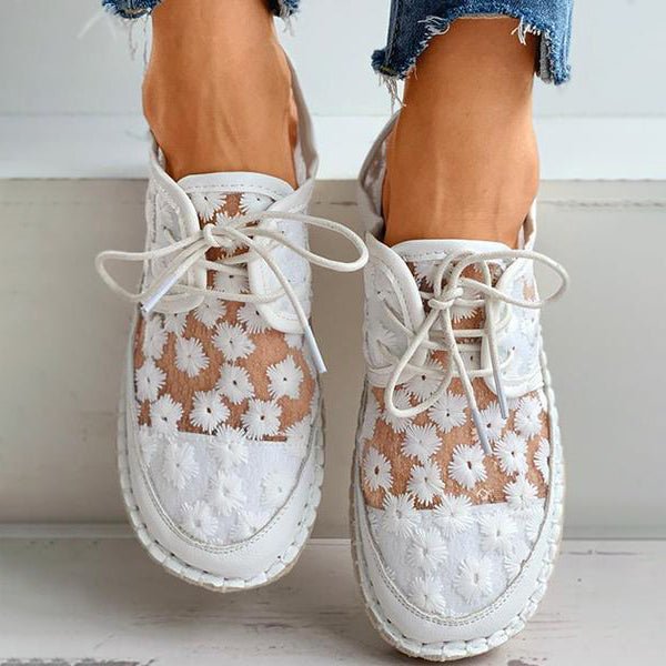 Levoire | Chaussures Élégantes Et Aérées À Motifs Floraux Blanc