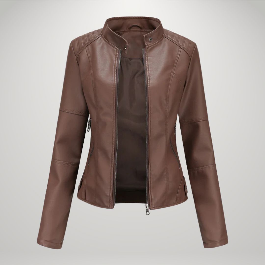 Levoire | Veste En Cuir Décontractée Café