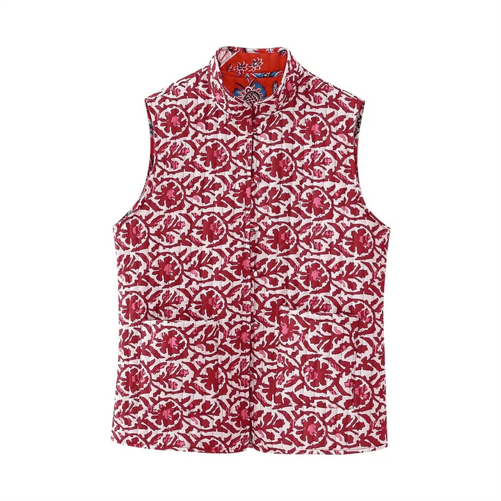 Levoire | Gilet À Bretelles Fleurs Joyeuses Motif Rosa