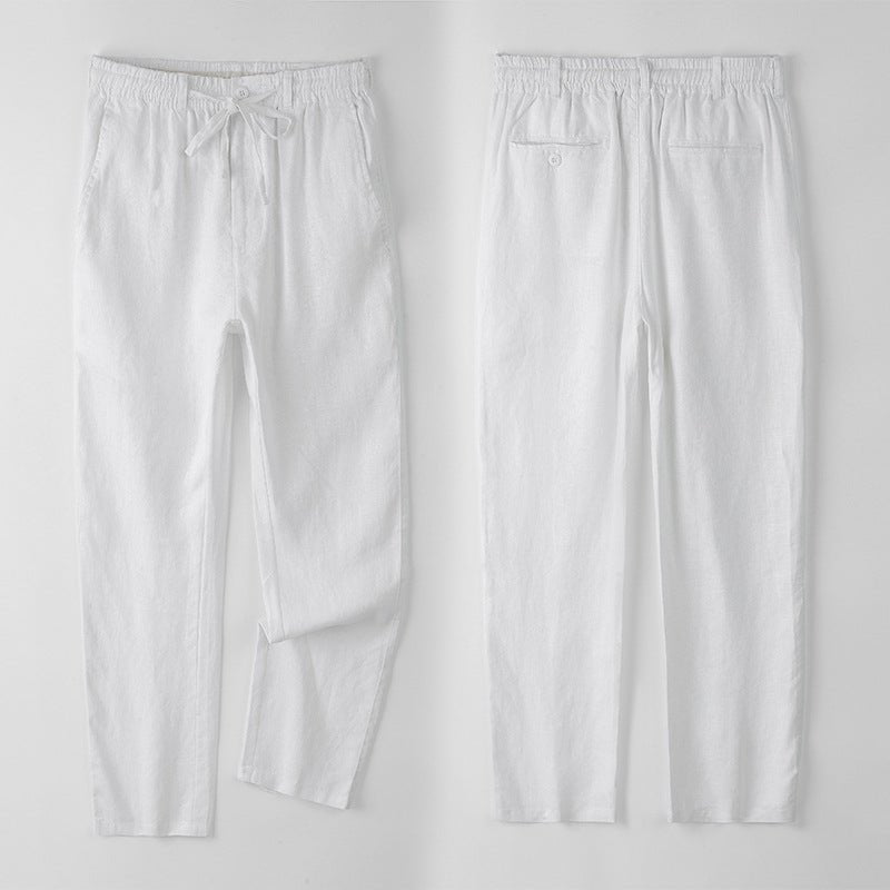 Levoire | Chinos Ajustés En Lin Blanc pur