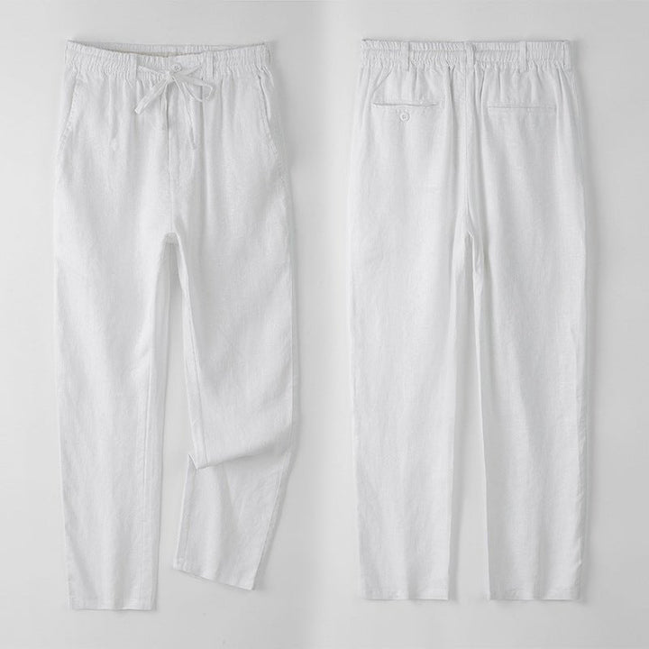 Levoire | Chinos Ajustés En Lin Blanc pur