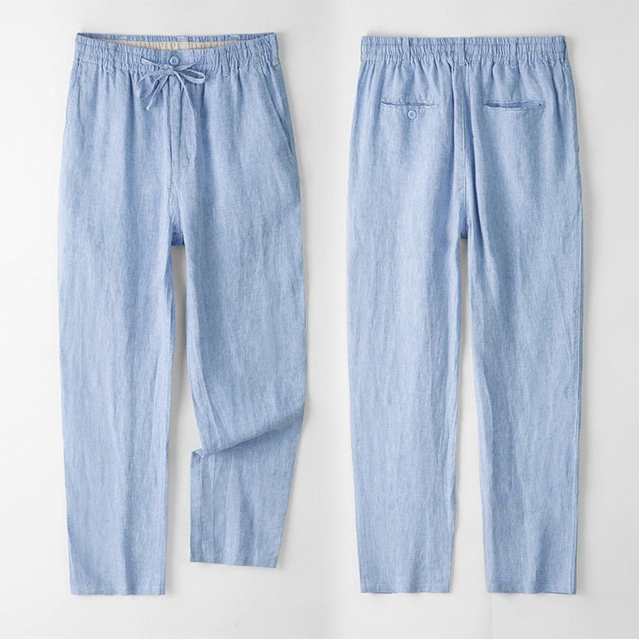 Levoire | Chinos Ajustés En Lin Bleu ciel