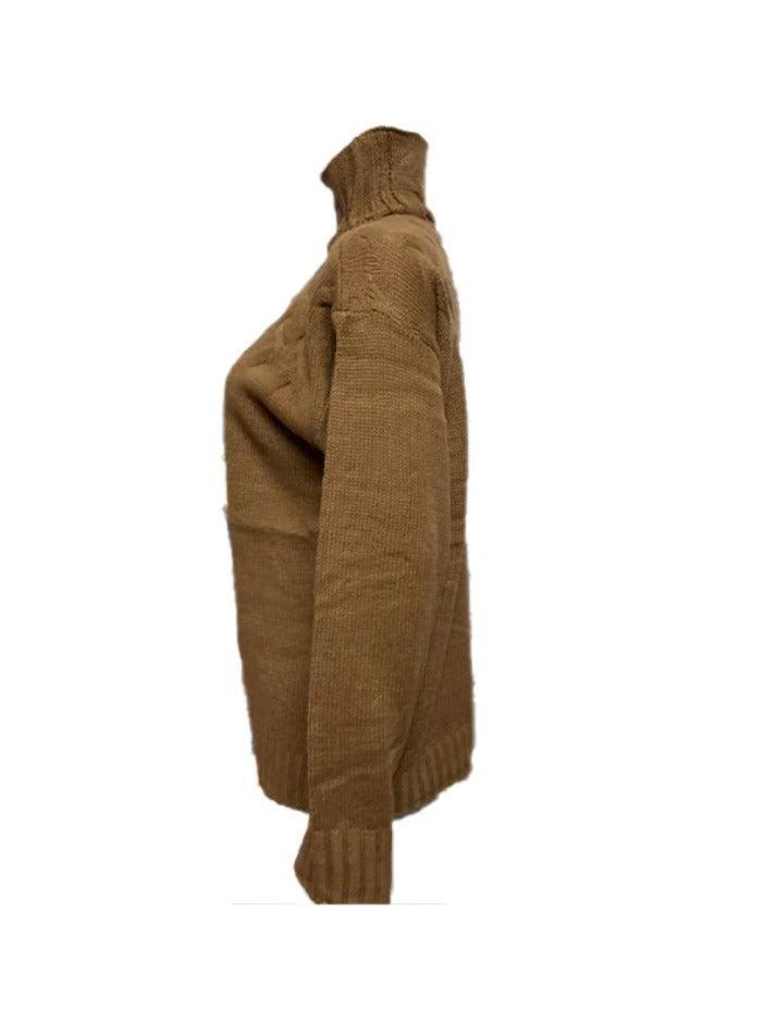 Levoire | Pull Col Roulé À Torsades Solide