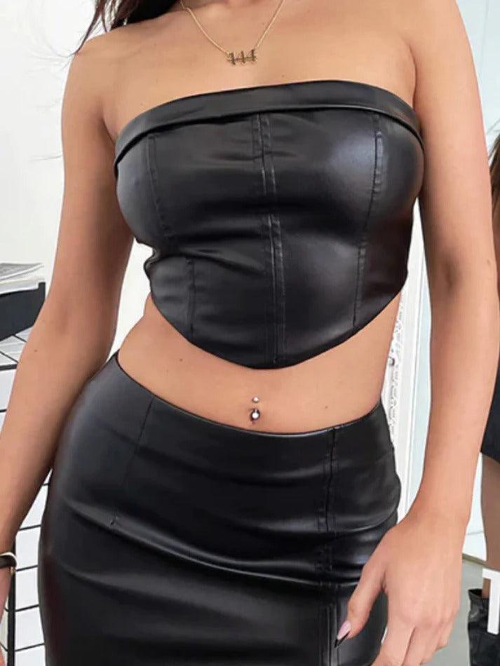 Levoire | Ensemble Bicolore En Cuir Avec Bandeau À Fente