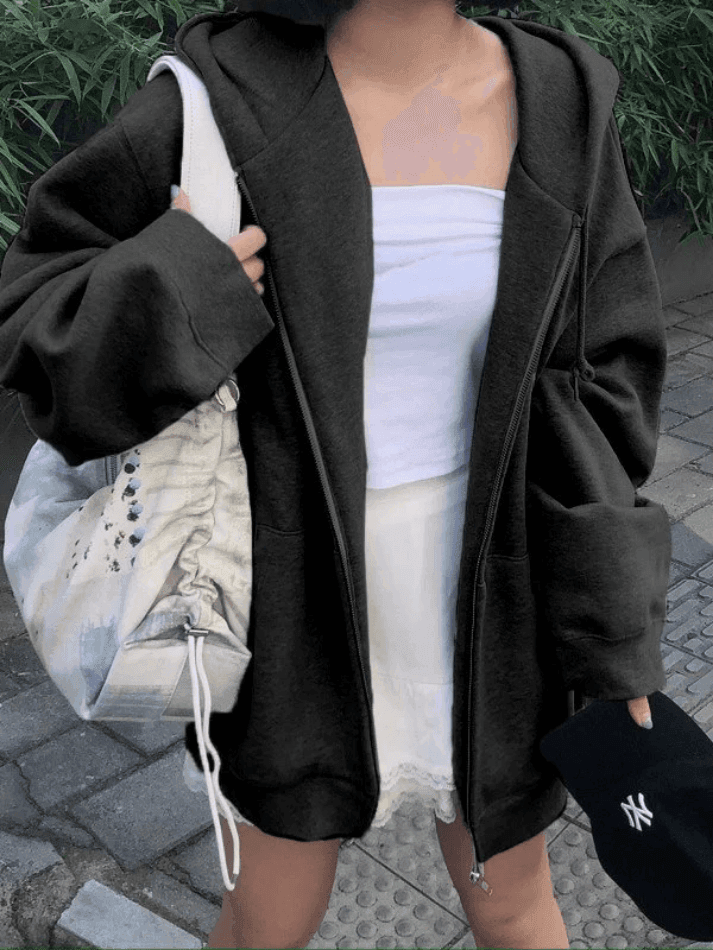Levoire | Sweat À Capuche Zippé En Polaire Uni