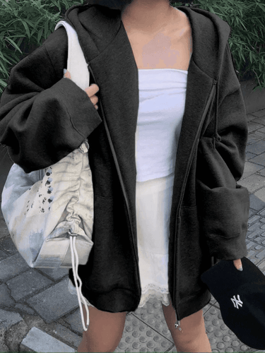 Levoire | Sweat À Capuche Zippé En Polaire Uni