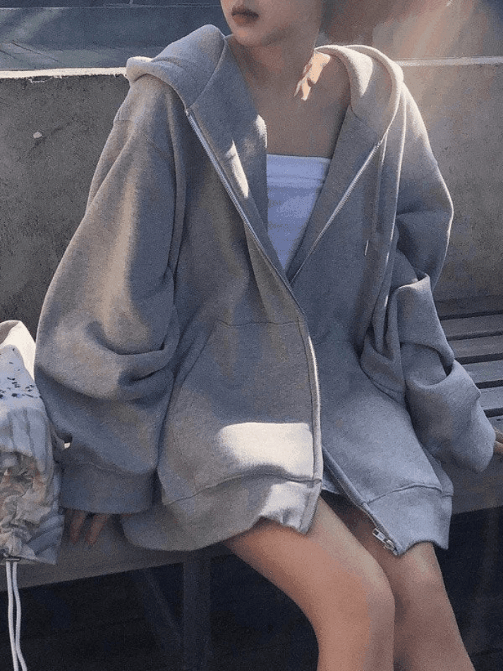 Levoire | Sweat À Capuche Zippé En Polaire Uni