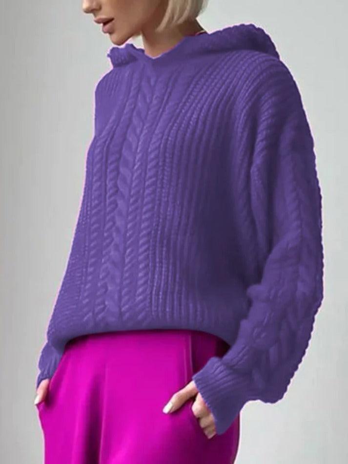 Levoire | Sweat À Capuche Uni Avec Tricot En Câble