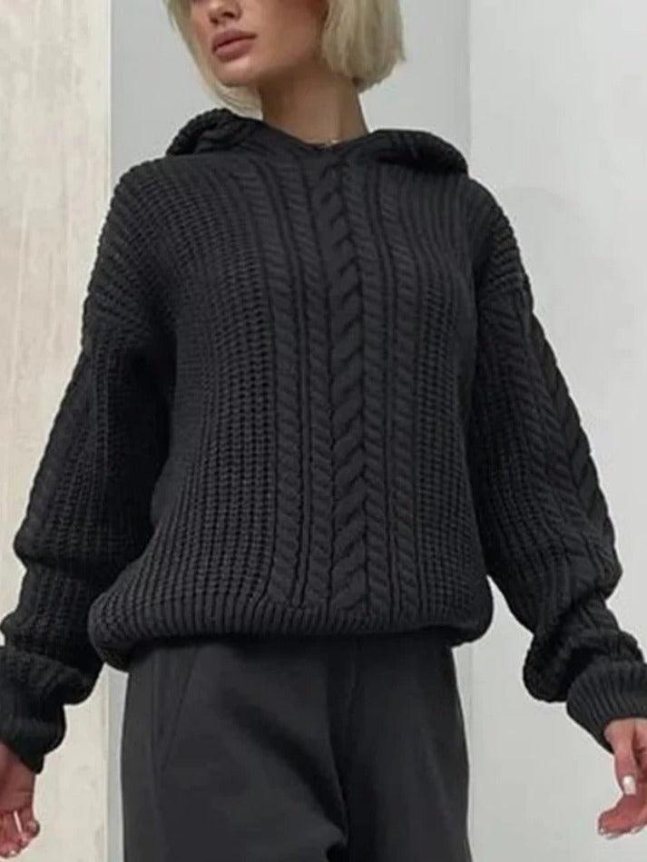 Levoire | Sweat À Capuche Uni Avec Tricot En Câble
