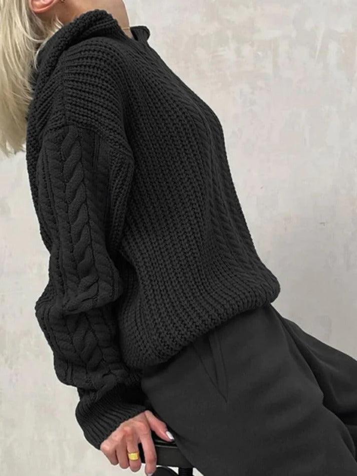 Levoire | Sweat À Capuche Uni Avec Tricot En Câble
