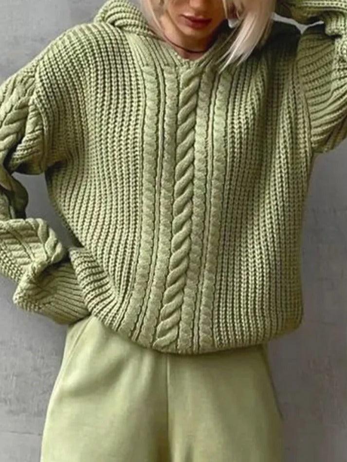 Levoire | Sweat À Capuche Uni Avec Tricot En Câble