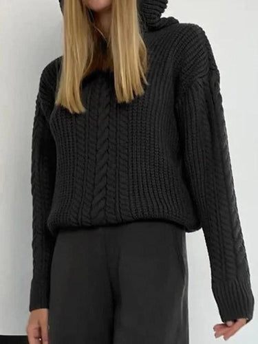 Levoire | Sweat À Capuche Uni Avec Tricot En Câble
