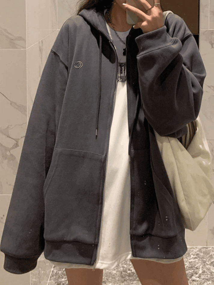 Levoire | Sweat À Capuche Zippé Uni Grande Taille