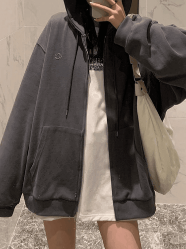 Levoire | Sweat À Capuche Zippé Uni Grande Taille