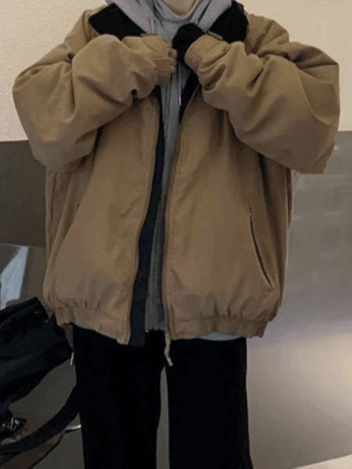 Levoire | Veste Zipup De Vendange Unie Kaki