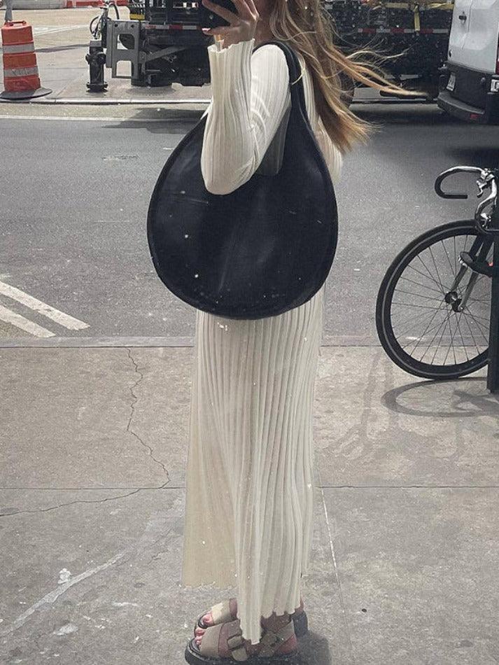 Levoire | Robe Maxi En Tricot Fin À Larges Côtes Unies