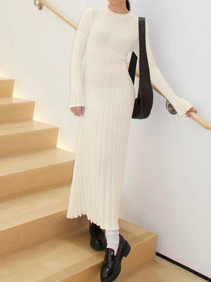 Levoire | Robe Maxi En Tricot Fin À Larges Côtes Unies