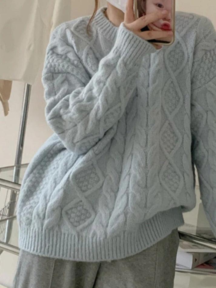 Levoire | Pull En Câble À Col Rond Uni