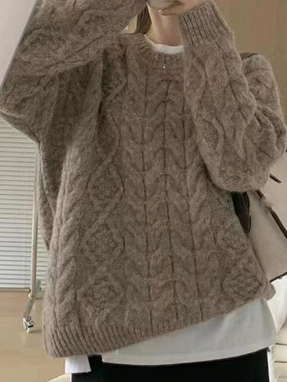 Levoire | Pull En Câble À Col Rond Uni