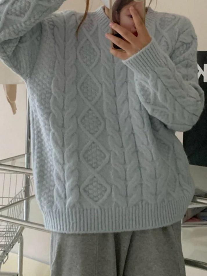 Levoire | Pull En Câble À Col Rond Uni