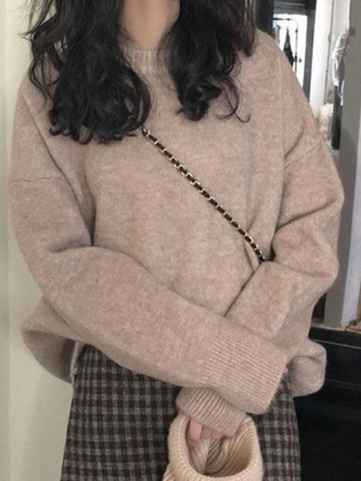 Levoire | Pull Col Rond Uni Kaki UNE TAILLE