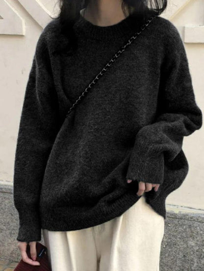 Levoire | Pull Col Rond Uni Noir UNE TAILLE