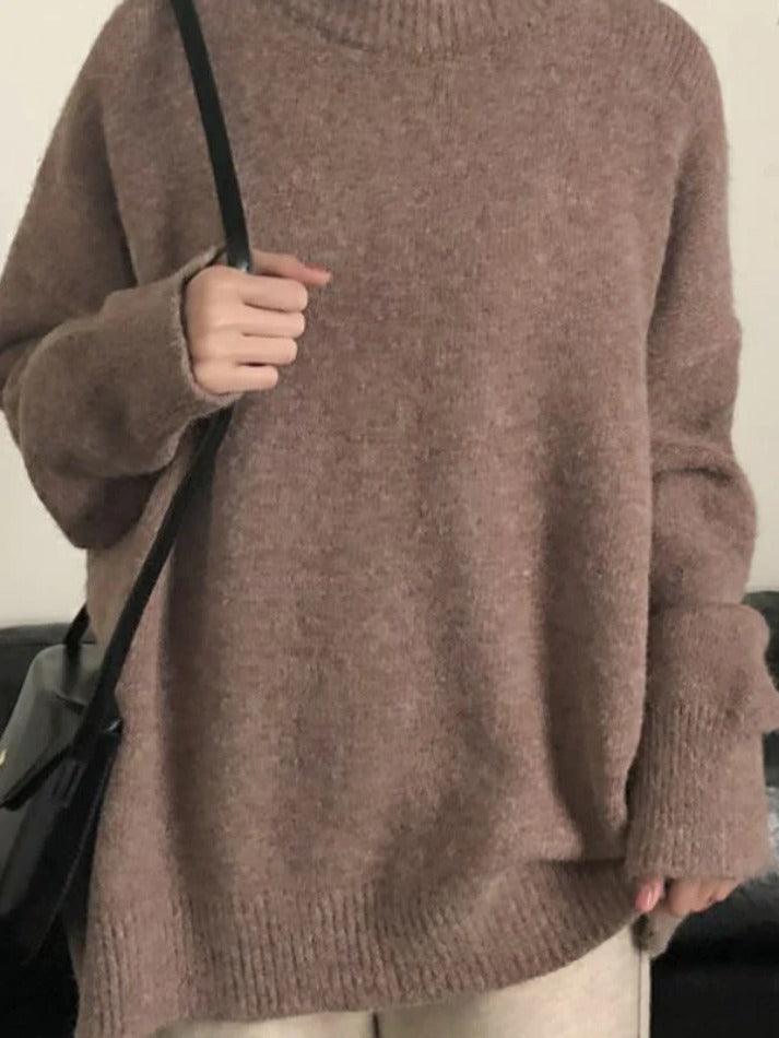 Levoire | Pull Col Rond Uni Braun UNE TAILLE