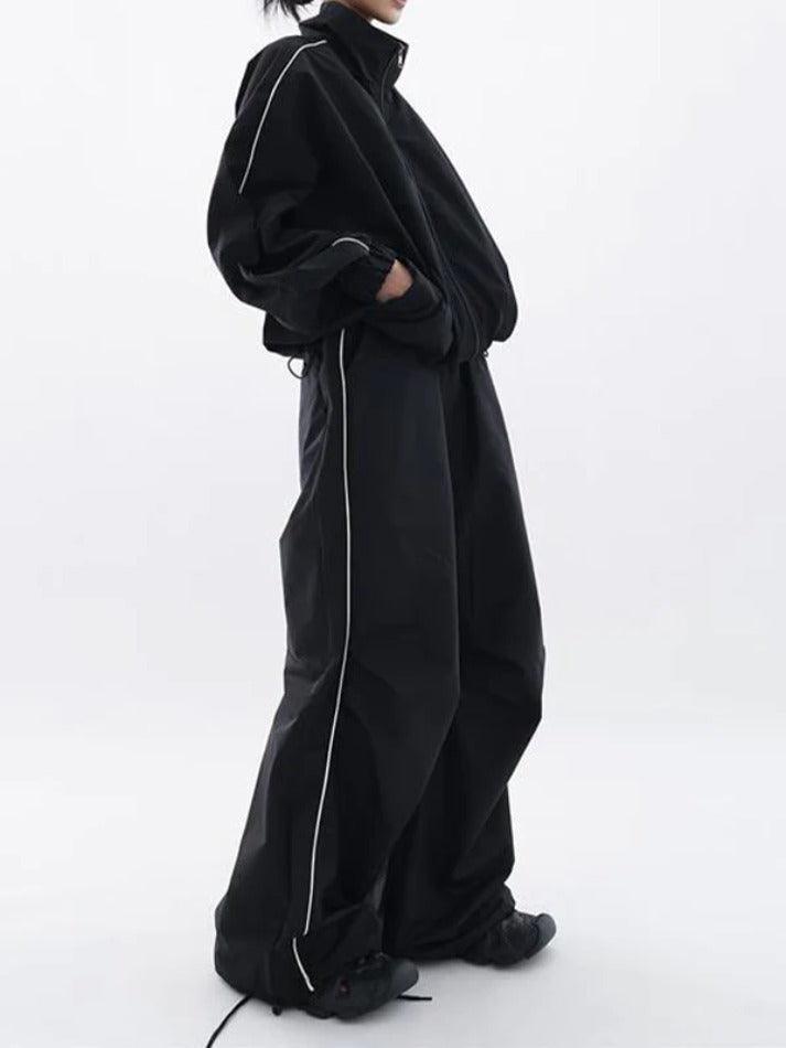 Levoire | Veste À Cordon Solide & Pantalon Large À Pieds Liés