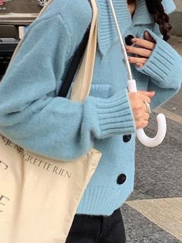 Levoire | Design Solides À Revers En Tricot Cardigan