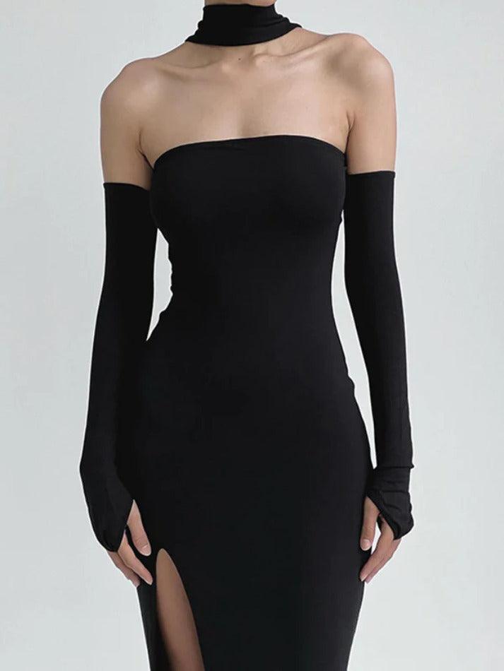 Levoire | Robe Maxi Bustier À Fente Haute Design Multi Portée