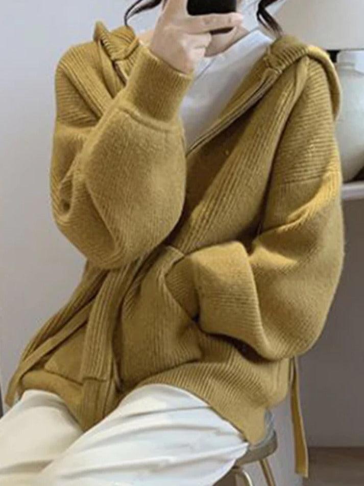 Levoire | Veste À Capuche En Tricot À Fermeture Éclair Classique