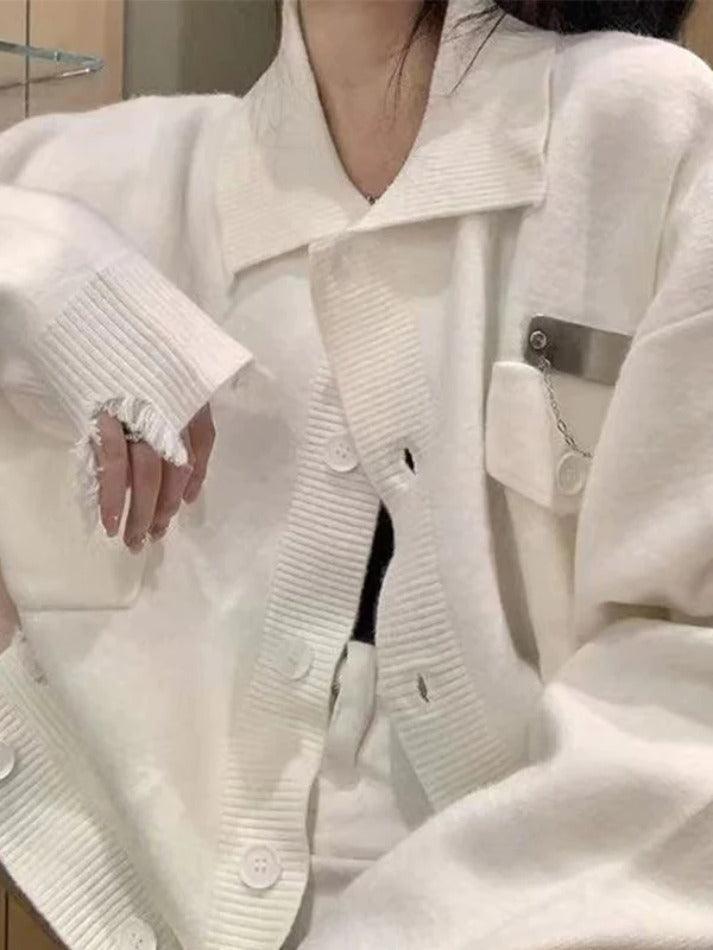Levoire | Étiquette En Métal Solide Décor Bord Froncé Pull En Tricot