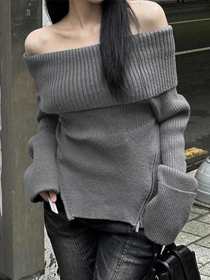 Levoire | Pull Simple À Fermeture Éclair Épaule Dénudée
