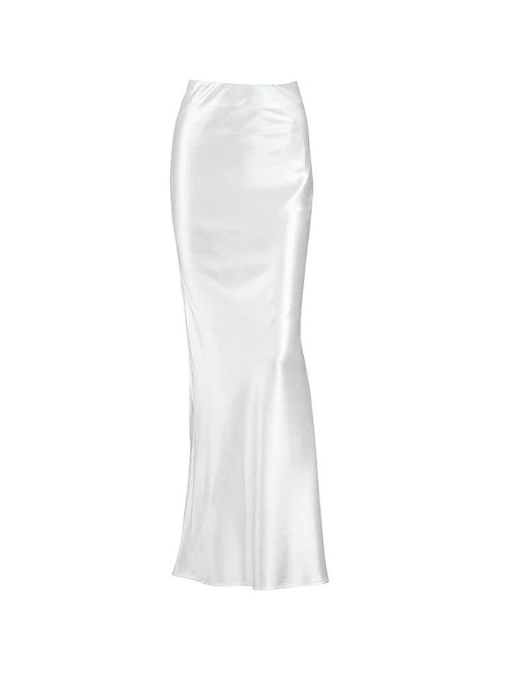Levoire | Jupe Maxi Sirène En Satin À Taille Haute Simple