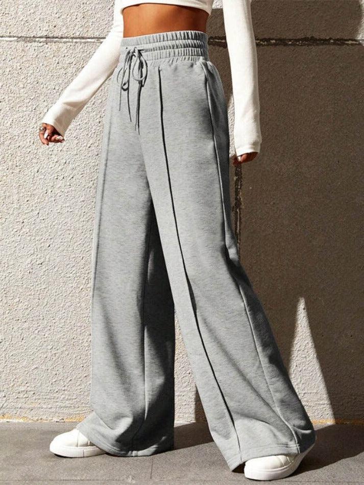 Levoire | Détails De Couture Solides Pantalons De Jogging Amples Gris