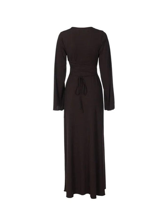 Levoire | Robe Maxi À Dos Noué Et Décolleté En U Solide