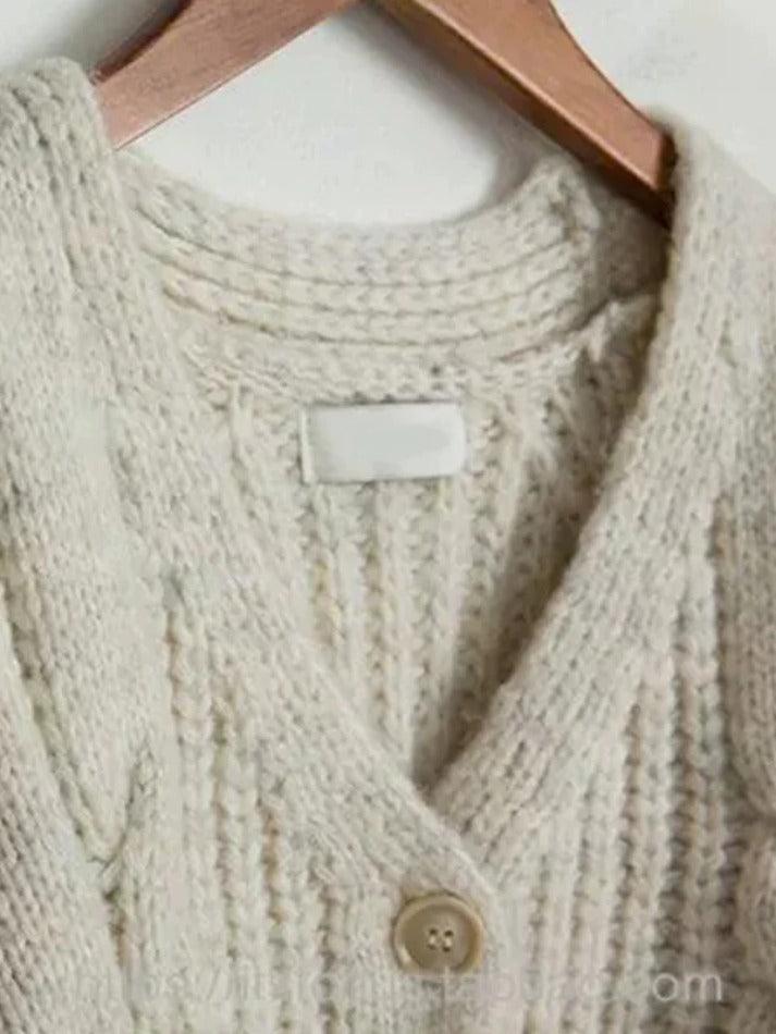 Levoire | Gilet En Tricot Câble Uni À Col En V